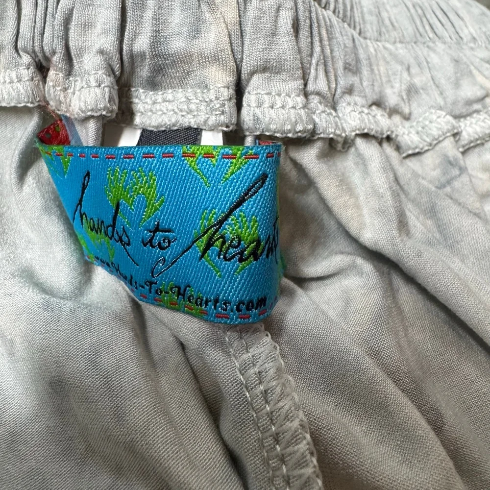 Hands to Hearts Fly Away Pants Marble Print L/XL Boho Wrap Harem Pants - Picture 9 of 12